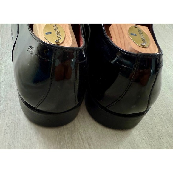 BOSS Mens Black Patent Leather Oxford Dress Shoes‎ Size 11.5 US main image 6